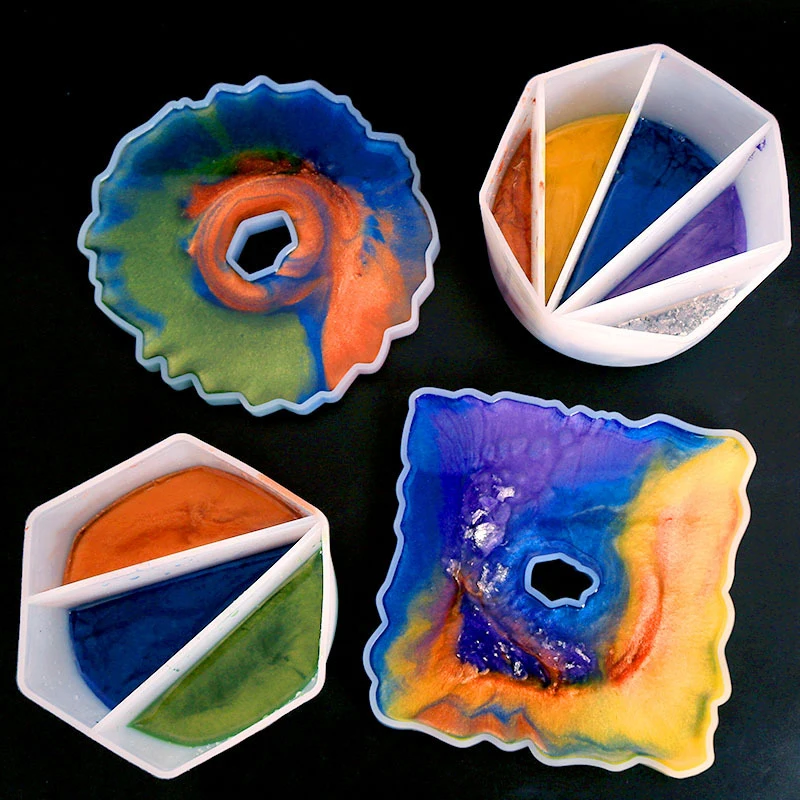 2/3/4/5Grids Silicone Distributing Cup Liquid Pigment Resin Color Mixing Cup Resin Cup for DIY Epoxy Resin Crafts Making Tools