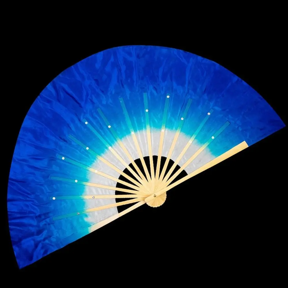 

40cm Gradient Color Dancer Practice Rayon Silk Fans Silk Fans Belly Dancing Fan Long Silk Fans