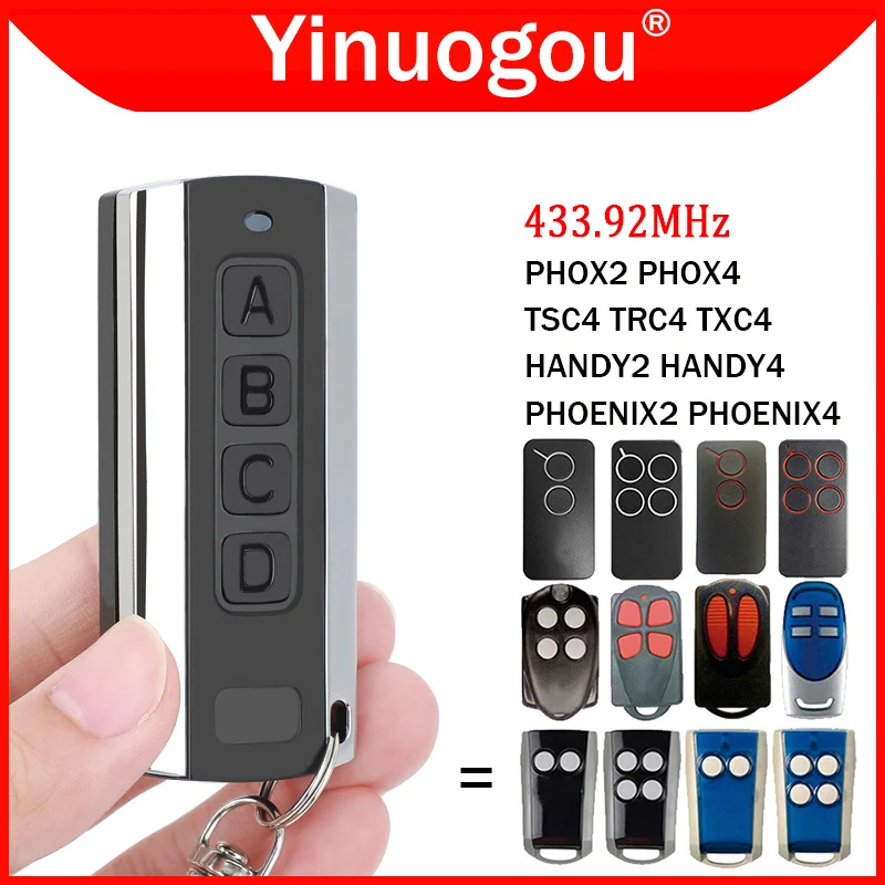 PHOX2 PHOX PHOENIX 2 4 TSC4 ​TRC4 TRC ​TXC HANDY Garage Door Remote Control Duplicator 433.92MHz Rolling Code Garage Door Opener