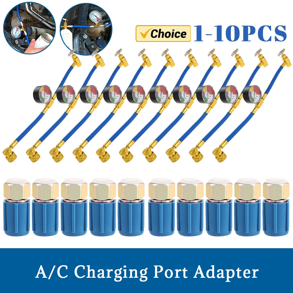 

R134A Refrigerant Charging Hose with Pressure Gauge Air Conditioner Gas Charging Hose Refrigerant Gas Refill for Car Automobile