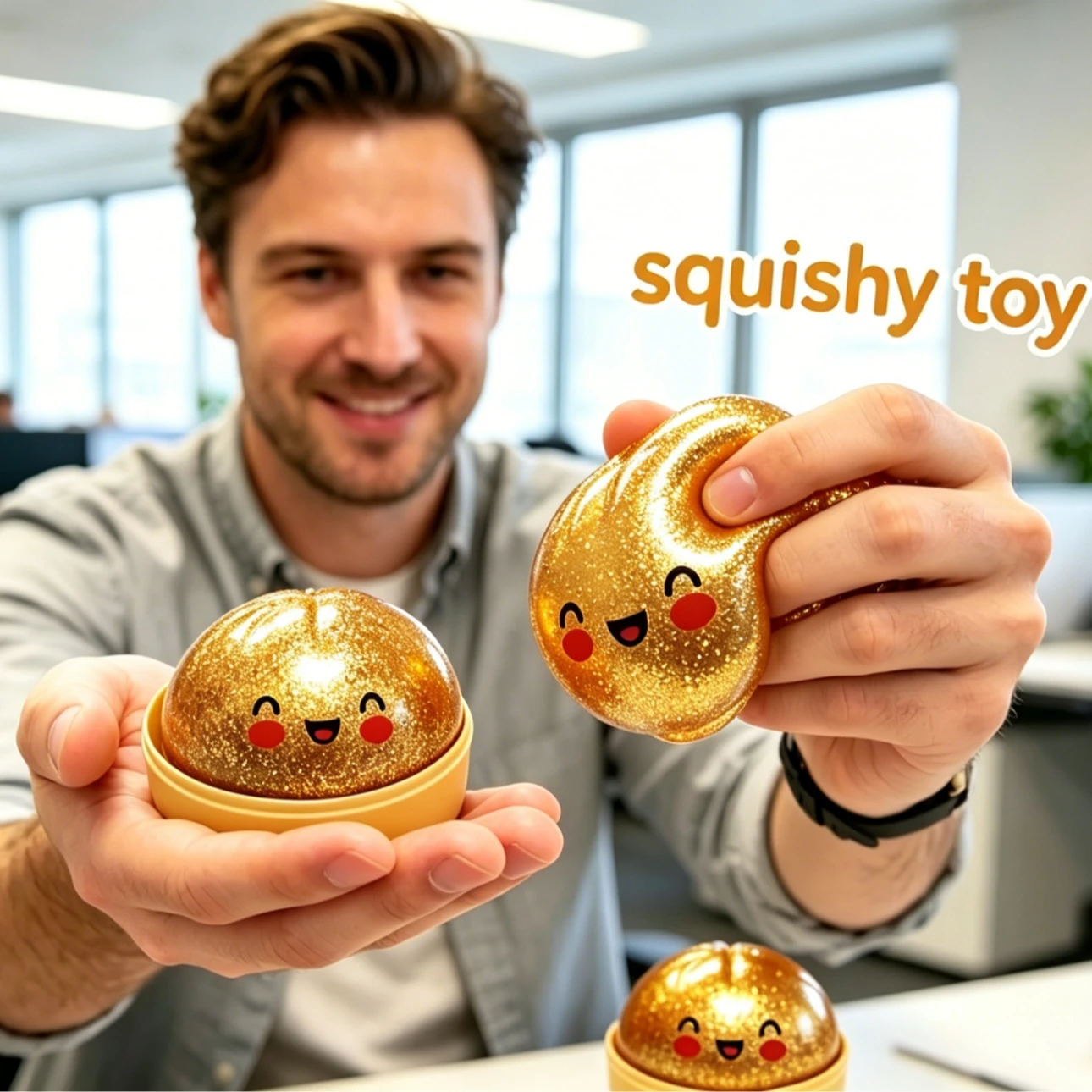

2026 HOT NEW Premium Glitter Steamed Bun Squishy Toy Slow Rising Stress Relief Fidget Toy for Kids Adults Office Desk