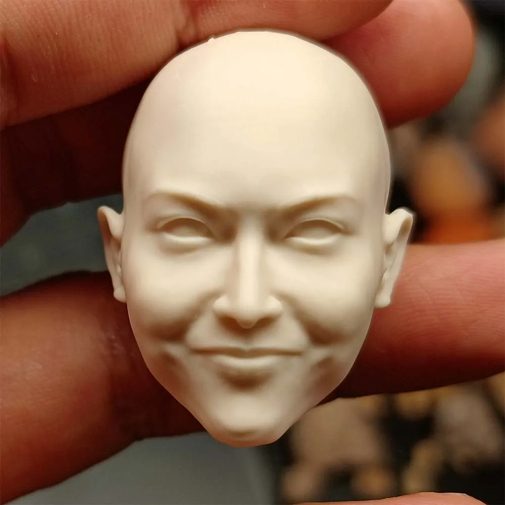 

1/6 Scale Athena Chu Unpainted Female Head Sculpt Singer Actor Unpainted TOys Model for 12''Figure Body DIY Accessories