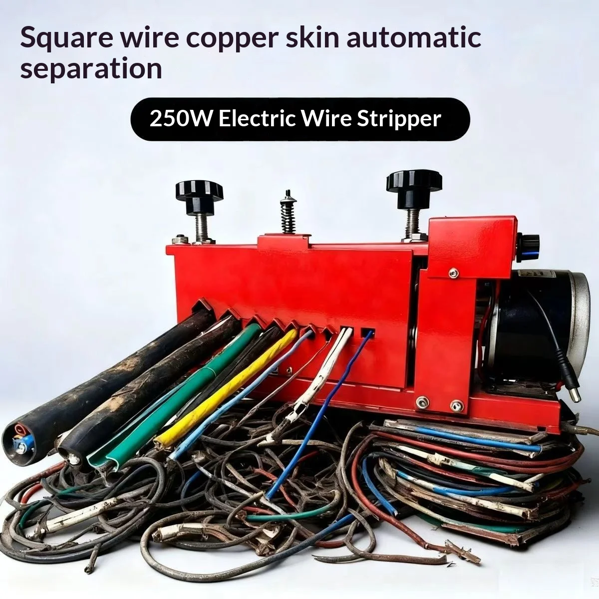 250W Draadstripper Automatische Koperstripper Kabelrecycling Vierkante Platte Draad Anti-afwijking