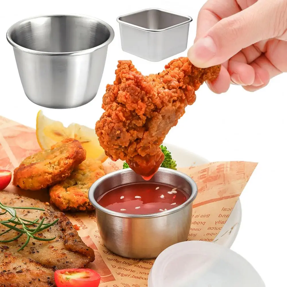Small Stainless Steel Bowl Food Grade 316l Steel Pot 304 Stainless Steel Mini Dipping Bowls Small Sauce for Condiments for Bbq