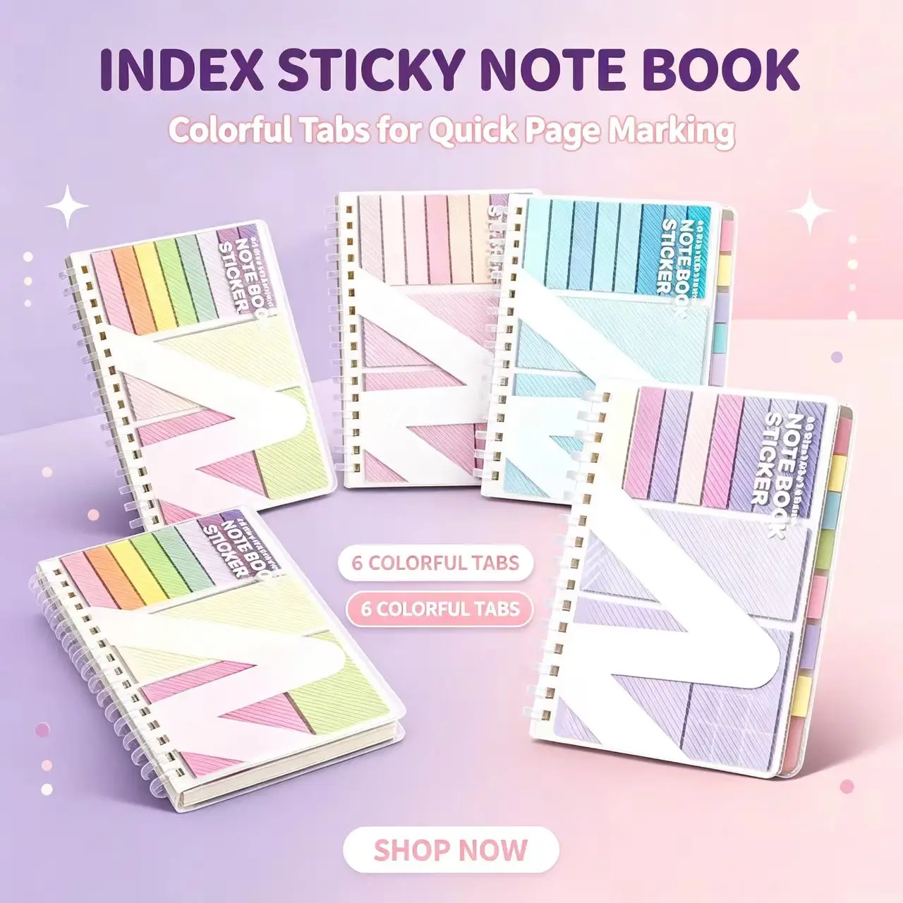 Lot de blocs-notes adhésifs Kawaii extensibles et amovibles – Indispensables pour les étudiants, fournitures de planification d'étude, accessoires pour bulletins et journaux