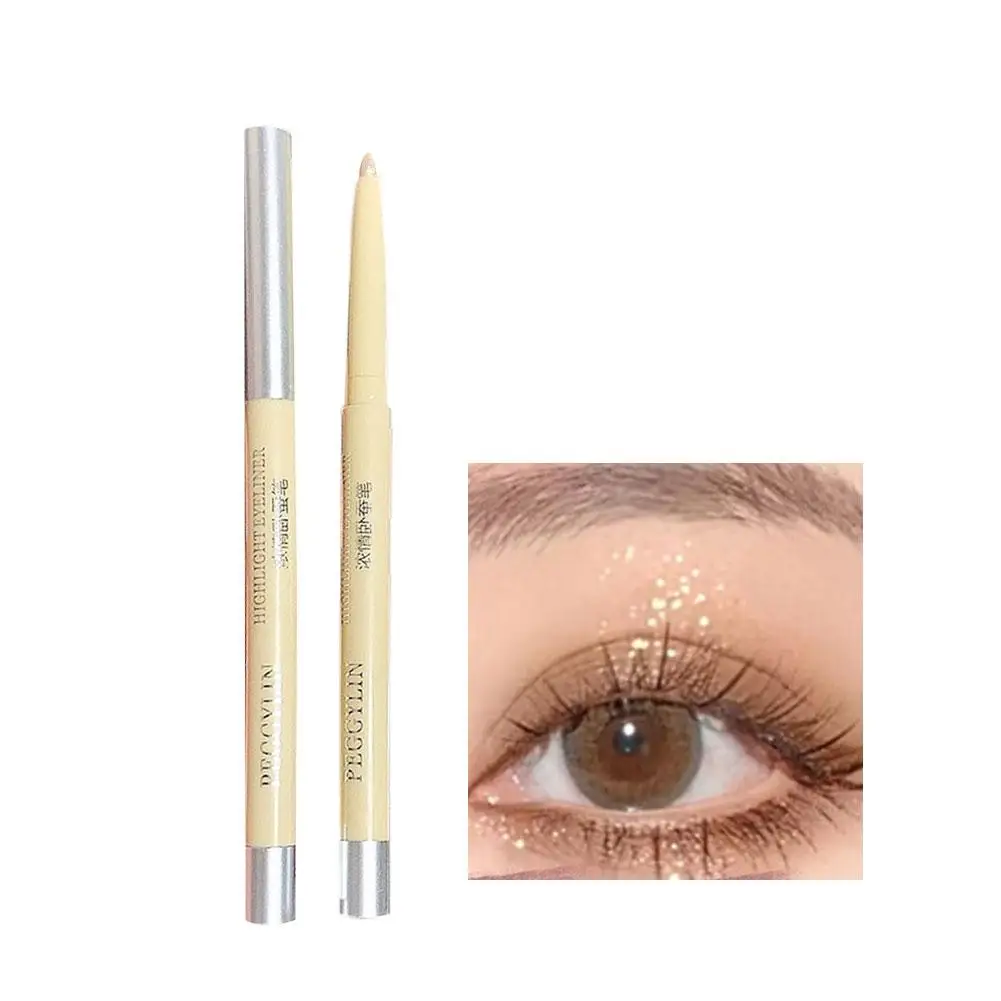 Glitter Eyeshadow Pen Waterproof Diamond Pearlescent Shiny Eyes Makeup Lying Silkworm Brighten Highlighter Eyeshadow Stick