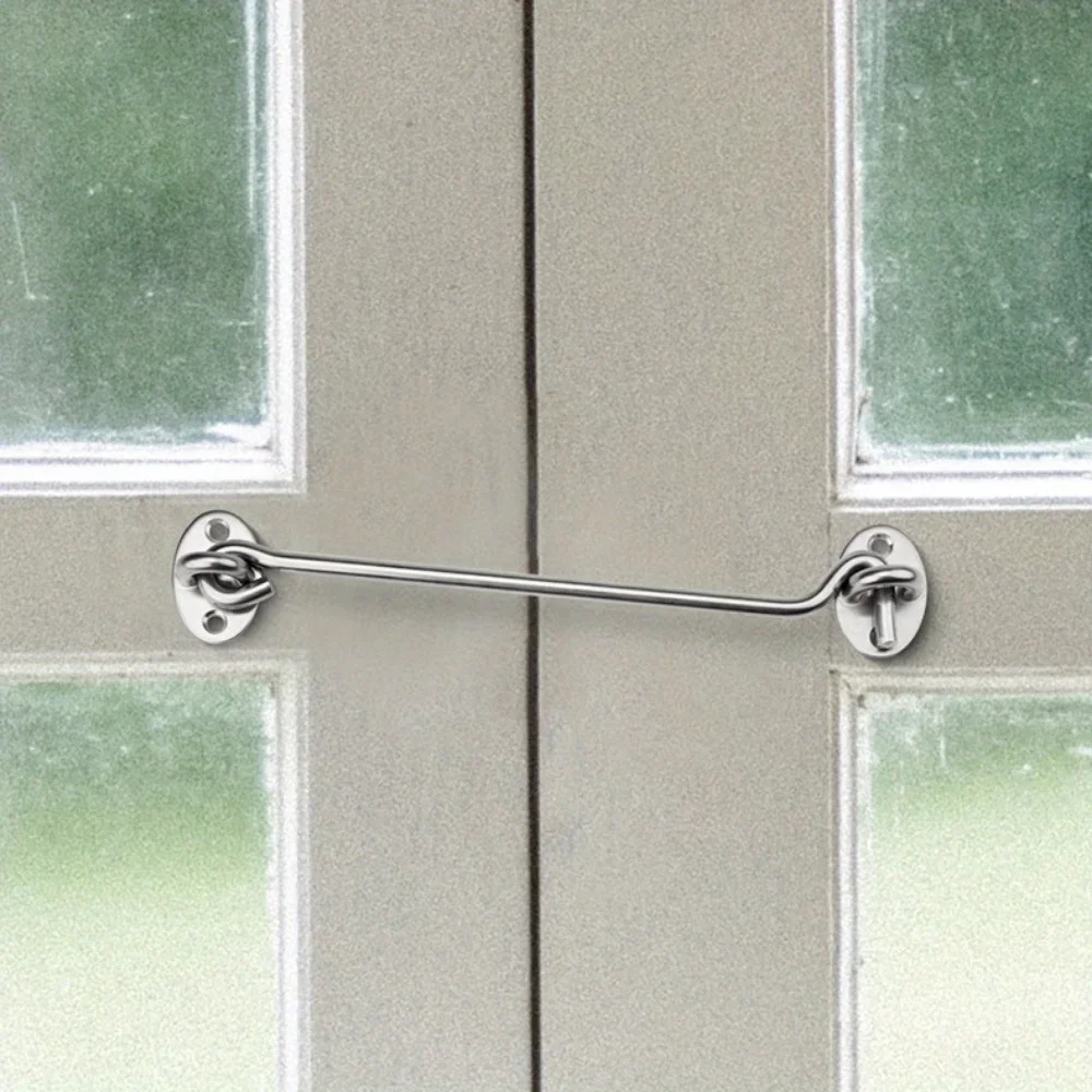 1 Set Thickened 4-inch/6-inch Stainless Steel Door And Window Hooks, Windproof Hooks For Doors And Windows, Furniture Hardware image 3