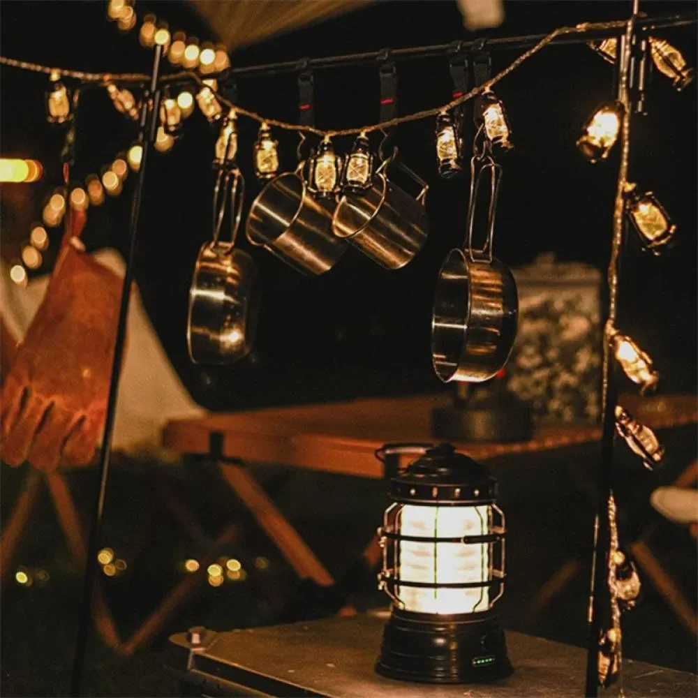 1.5/2/3m LED Retro Kerosene String Light Christmas Fairy Light Camping Atmosphere Lamp Decorative Light for Home Resturant Party