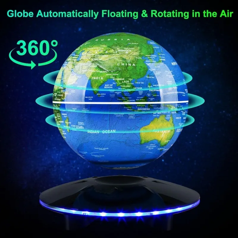 Magnetic Levitating Globe 6 Inch floating globe Floating World Globe Auto Rotation in Mid-air with for Home Office Desk gifts