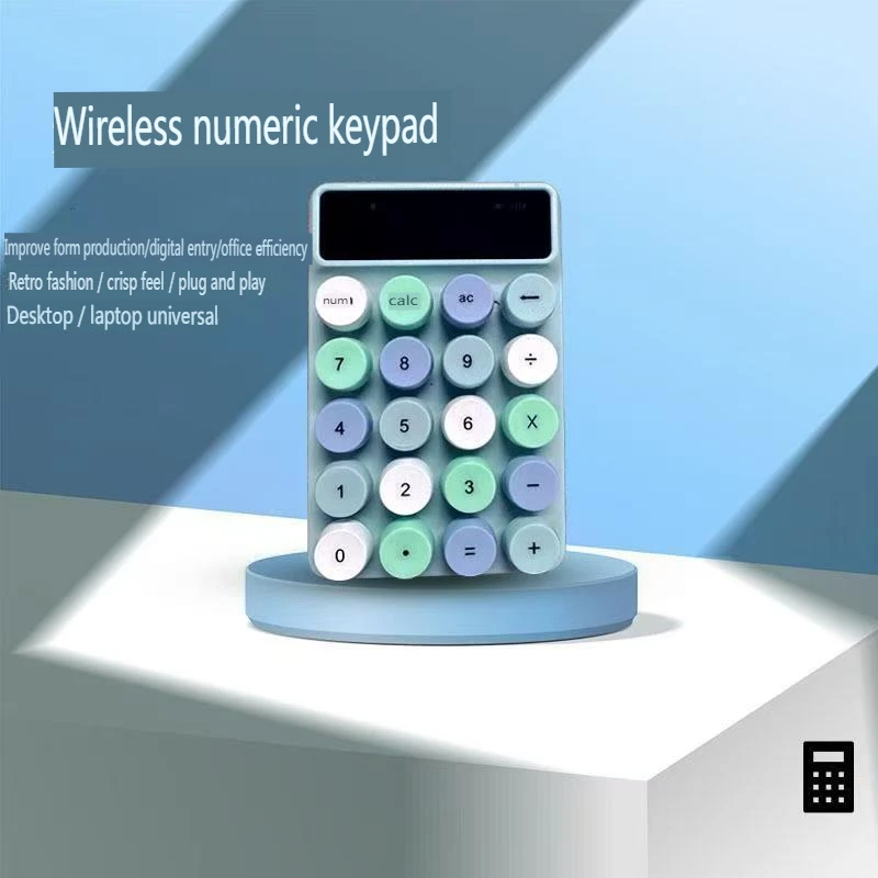Teclado numérico inalámbrico de 2,4G, Mini teclado numérico portátil colorido, teclado inalámbrico para contabilidad financiera, teclado para ordenador portátil