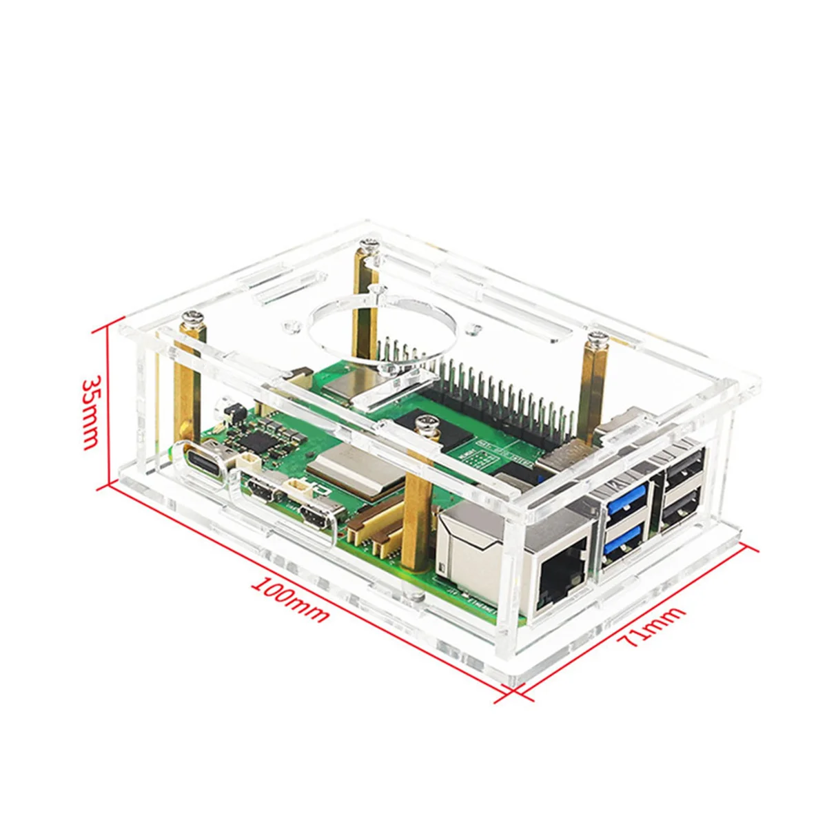 AT87-Para Raspberry Pi 5 funda acrílica funda protectora transparente para Pi 5