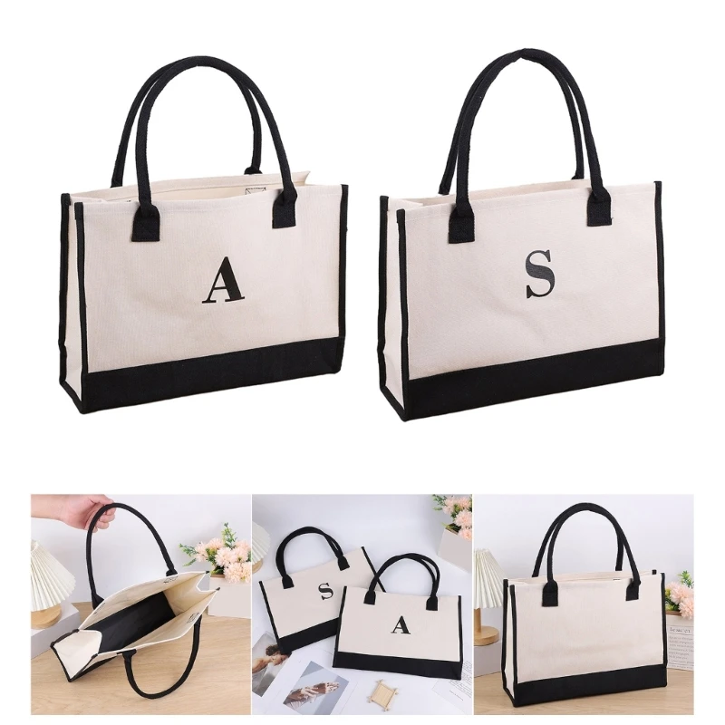 Stylish Canvas Tote Bag Conveniently Foldable Handbag Excellent Present for Women Mom Teachers Bridesmaids