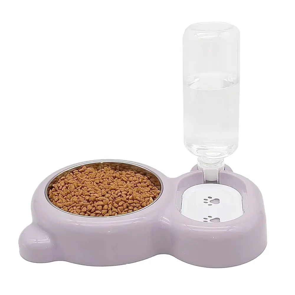 

Автоматическая кормушка Double Rabbit Bowls для кошек с гравитационной бутылкой для воды, без проливания, съемный набор мисок из нержавеющей стали для собак