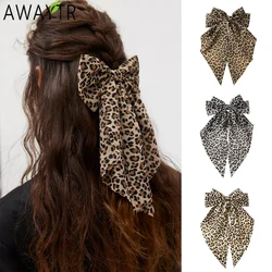 Awaytr-ヒョウの弓のヘアピン,ヘアクリップ,女の子の帽子,ヘアアクセサリー,フェスティバルギフト,バレンタインデーギフト