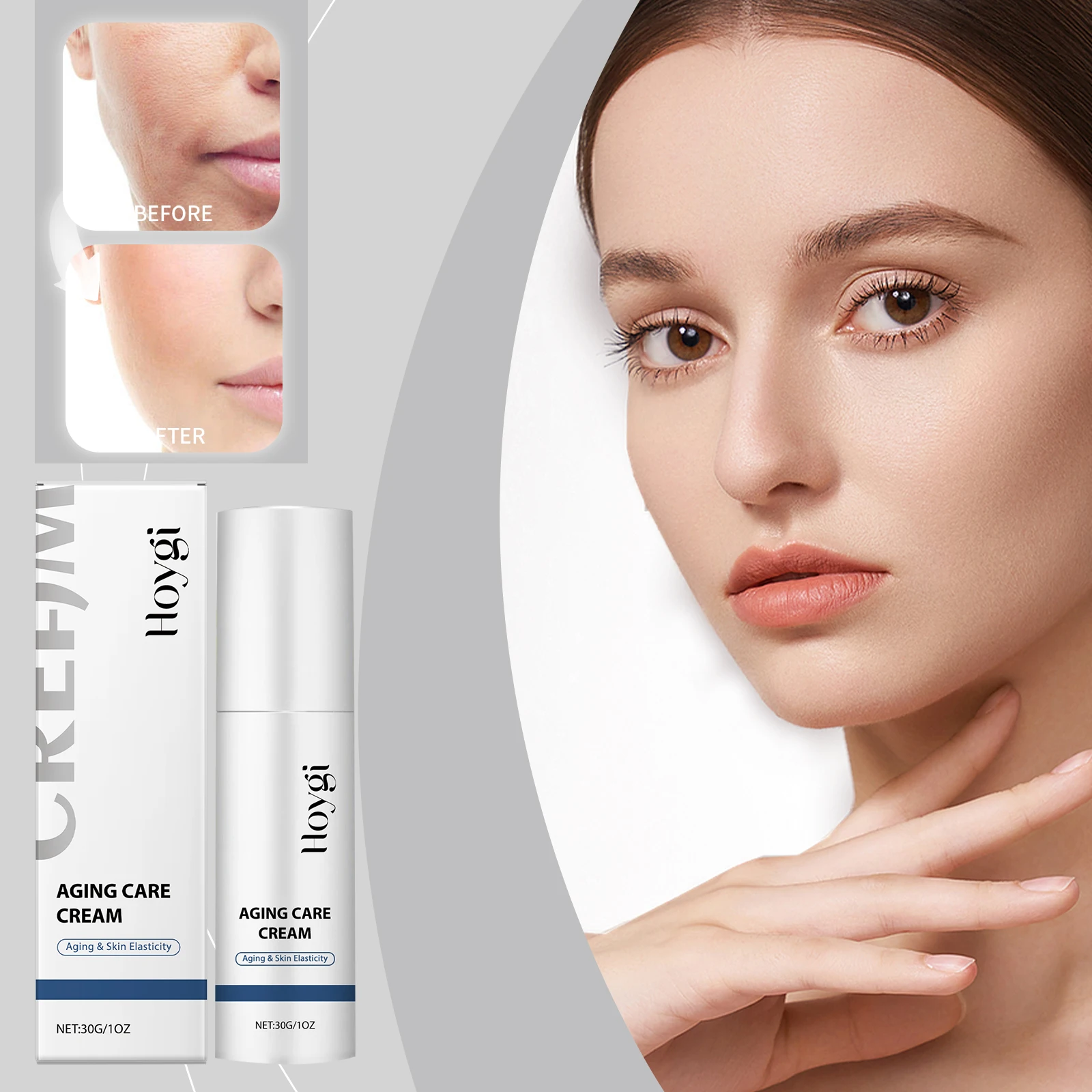 Krem pielęgnacyjny przeciwstarzeniowy - nawilżający krem ​​do twarzy z peptydami, ujędrniający i zwiększający elastyczność