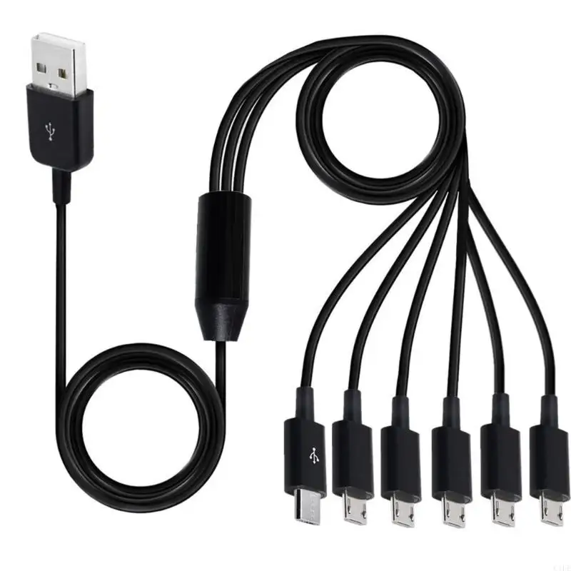 C1fe USB2.0 Tapez mâle à 6 micro Micro USB Male Connecteur Câble Câble Synchronisation du câble d'alimentation pour