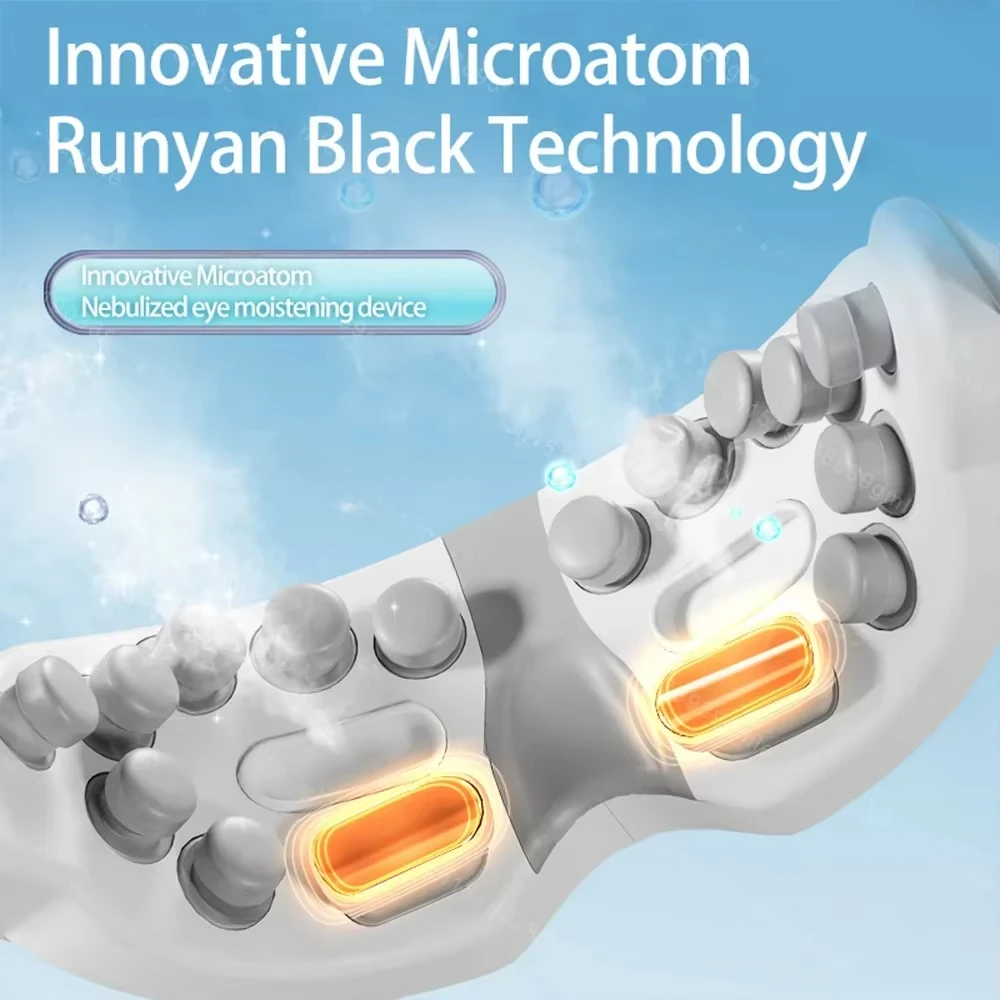 Stoom Oog Massager Warm Spa Oog Stoomboot Acupressuur Therapie Kneden Massage Ogen Bluetooth Verlichten Oogvermoeidheid Massage Relax