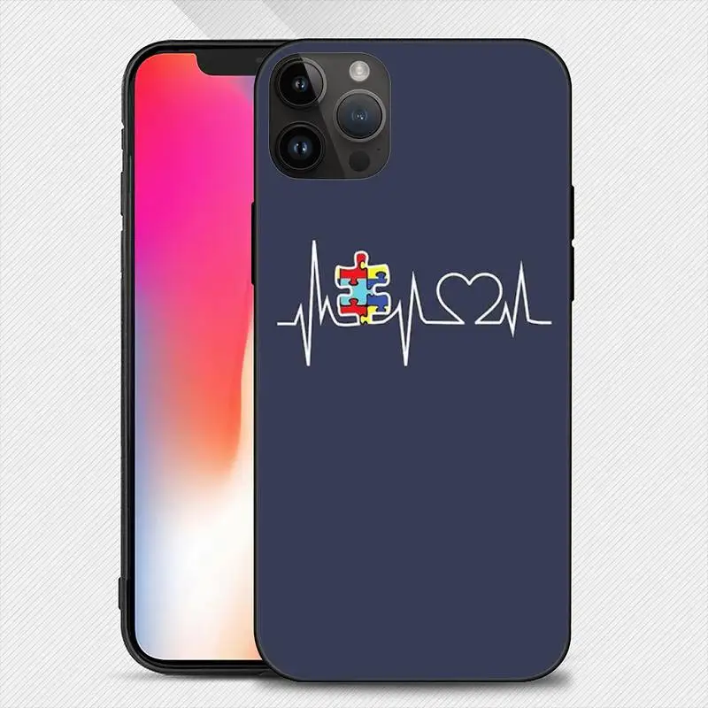 Autism Awareness Phone Case For iphone 14 13 12 11 Pro Max Mini X 7 8 Soft Case