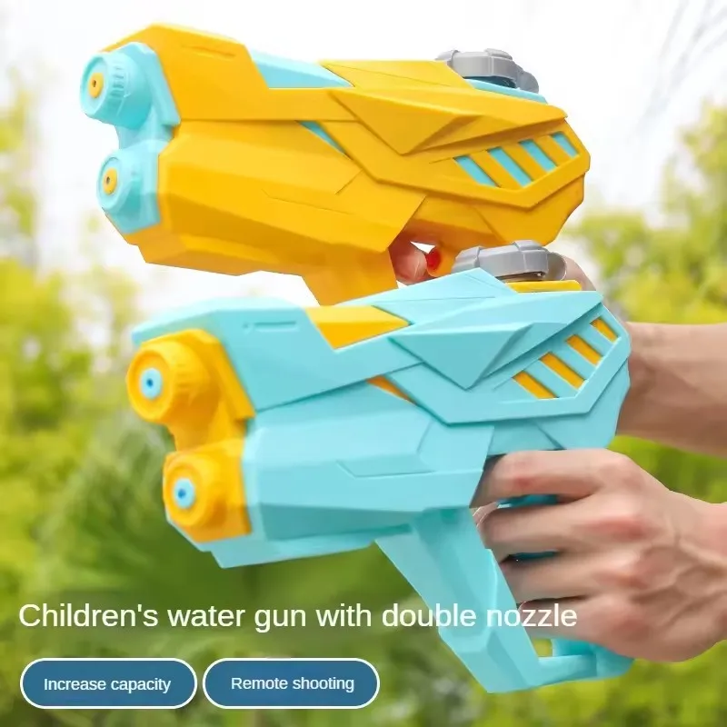 Pistola de agua de doble boquilla para niños, juguetes de gran capacidad para verano, playa, piscina, juego de lucha, pistola de agua de alta presión para niños y niñas