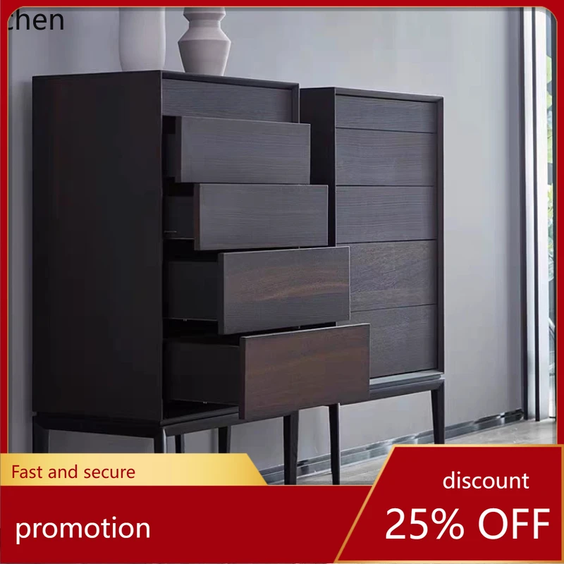 

HXL Minimalist Smoky Color Chest of Drawers Side Cabinet Storage Cabinet High Leg Side Corner Cabinet