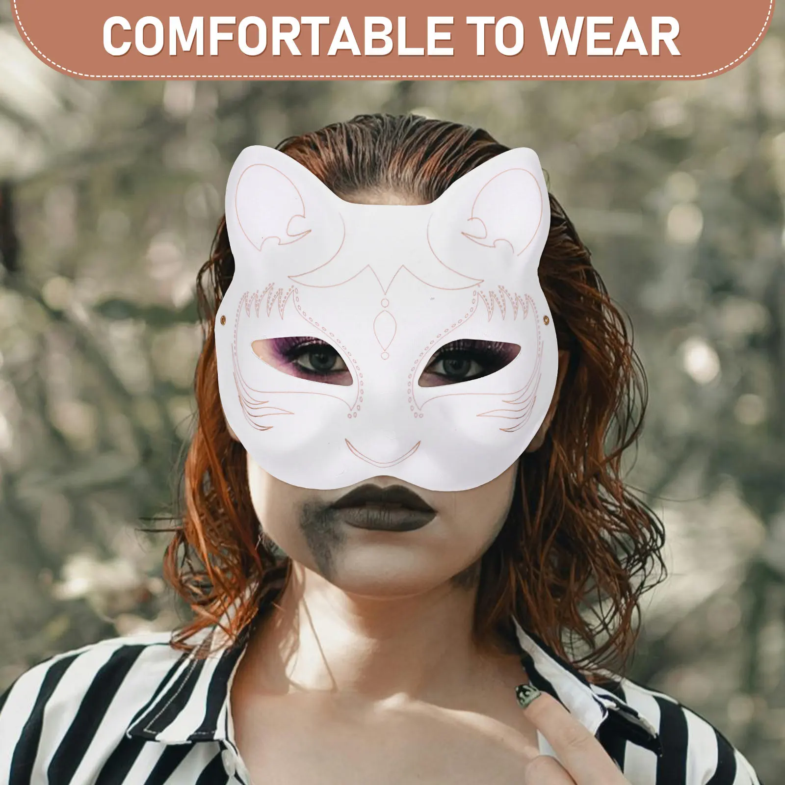 Máscara de papel en blanco con forma de gato, máscaras sin pintar para manualidades, fiestas, disfraces, decoración de Halloween, para niños