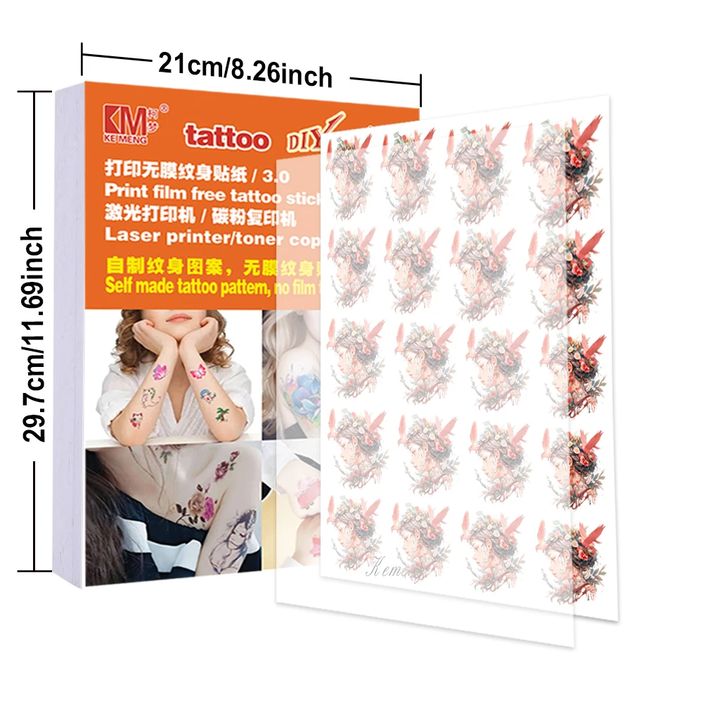 Nieuwe productlancering Promotie DIY Aangepaste groothandel Waterdichte tijdelijke tatoeages Sticker Waterglijbaan Decalpapier