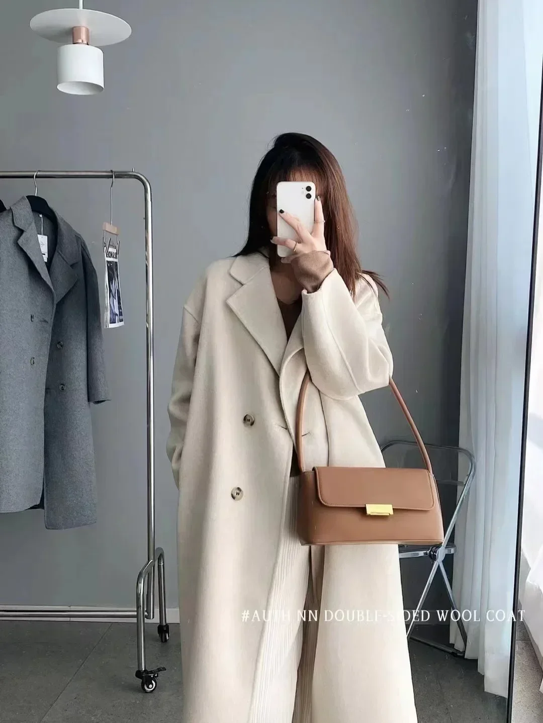 Anti-season sale double-sided woolen coat women's medium and long Korean version loose fashion woolen coat four-button top