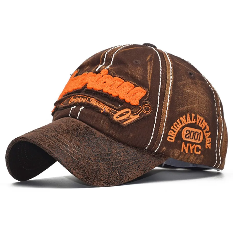 Washed Cotton Retro Baseball Cap Men Women 3D Embroidery Snapback Caps For Male Female
