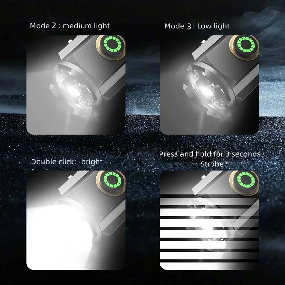 Linterna LED táctica USB recargable 3xP35 potencia exteriores pesca - imagen 3