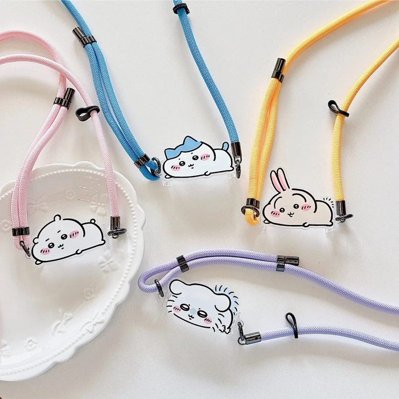 Chiikawa Adjustable Phone Crossbody Chain for iphone Samsung Xiaomi Cartoon Usagi Anti-lost Detachable Phone Back Clip Holder
