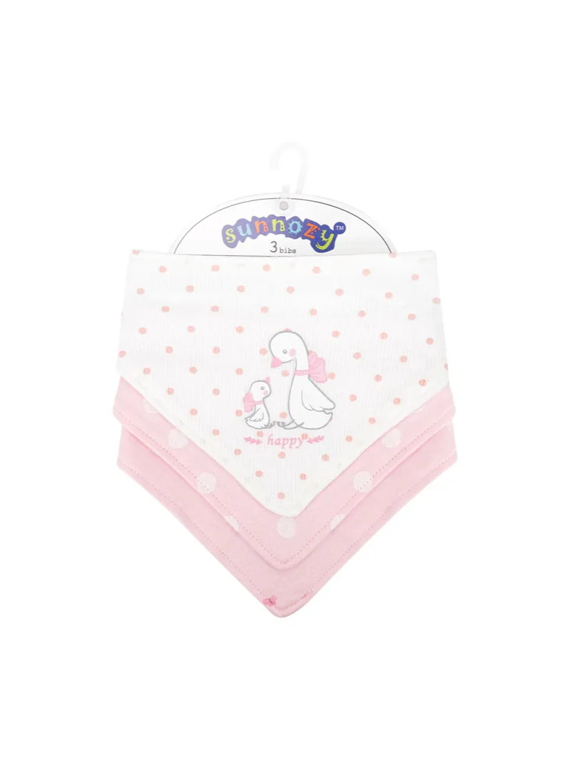 

Baby Pure Cotton Double Layer Absorbent Ultra-soft Triangular Bib for Drooling Newborn Cartoon Animal Bib 3-piece Set