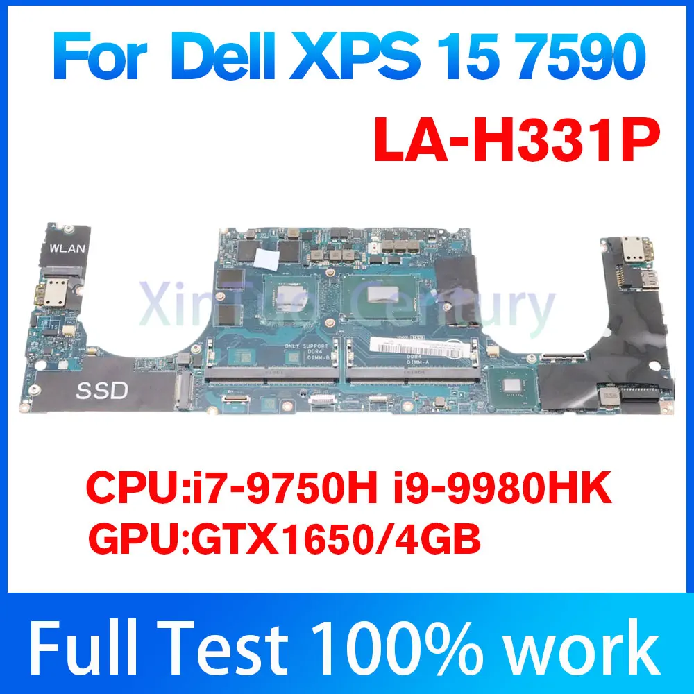 

LA-H331P для Dell XPS 15 7590, материнская плата для ноутбука, CN-04KR2M EDP51/EDB51 с CN-018W12 I9-9980HK CPU GTX1650/4GB GPU