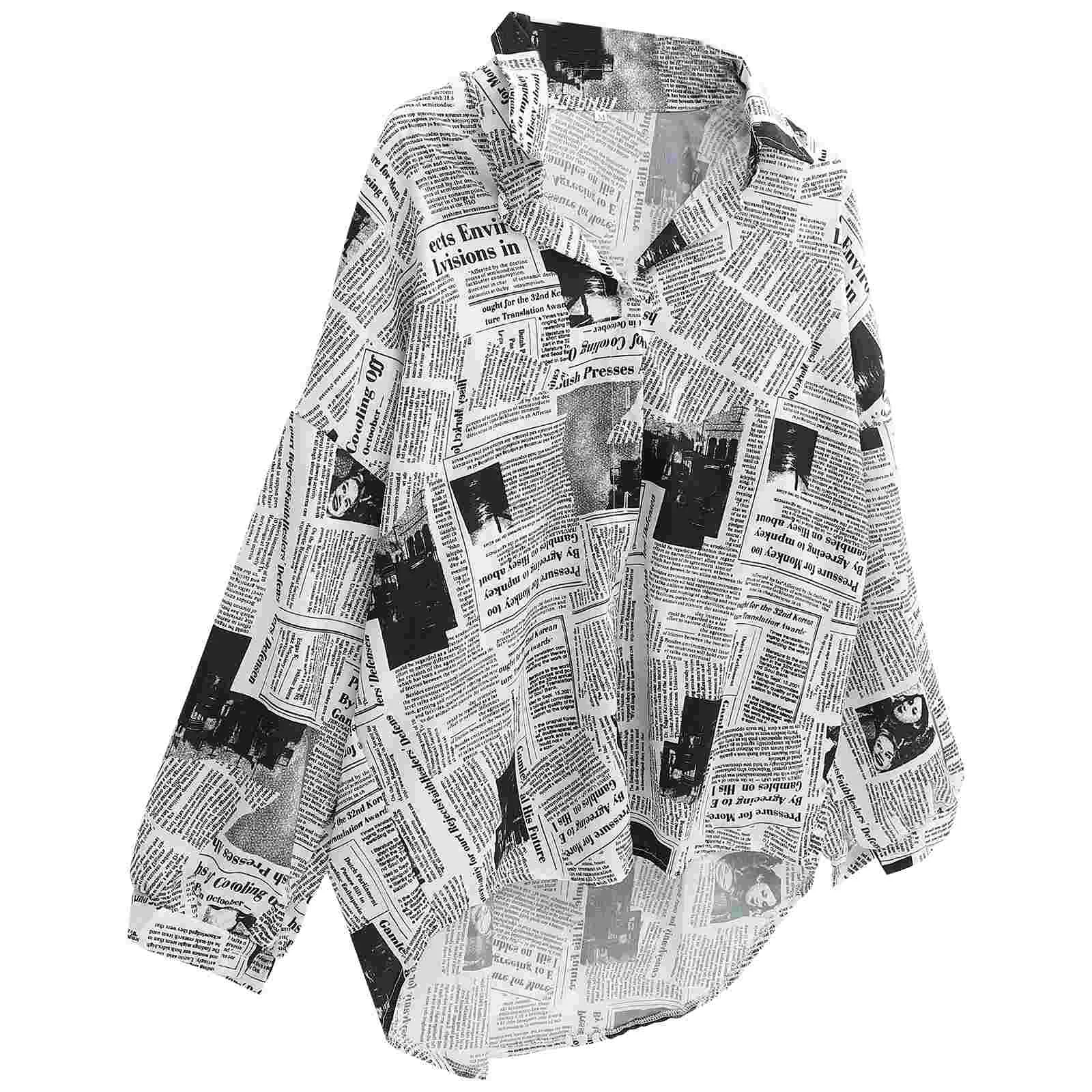 Camisa para mujer Camisas de manga larga con solapa Ropa formal Blusa Peródico Blusas de mujer