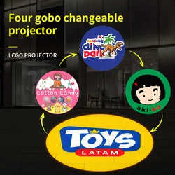 Proyector Gobo impermeable, conversión de 4 logotipos, múltiples patrones, cambio personalizado, publicidad