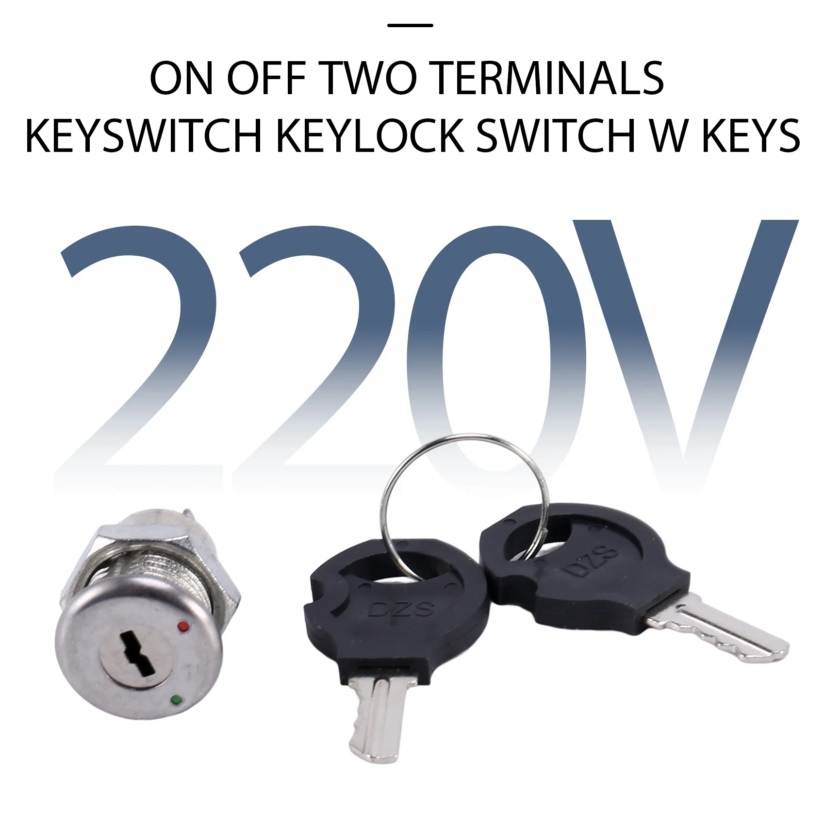 On Off Two Terminals Keyswitch Keylock Switch w Keys