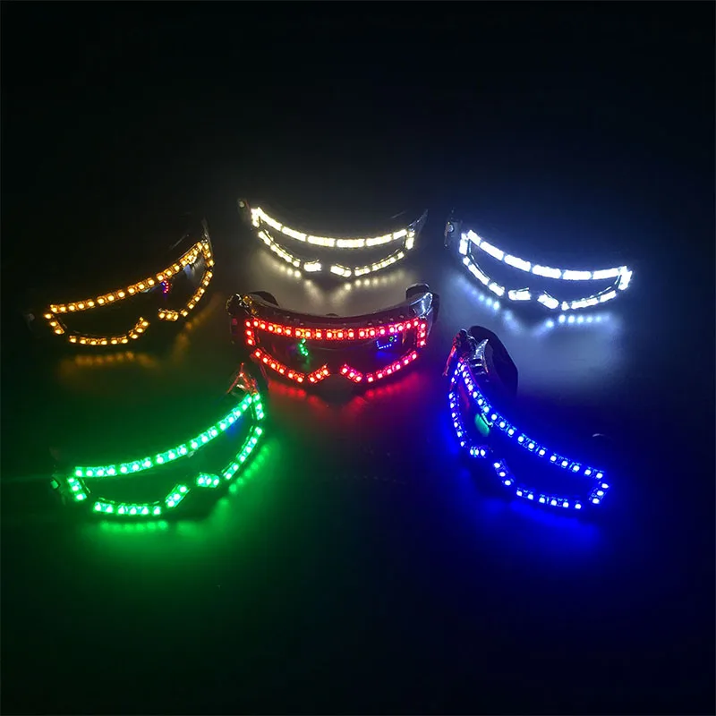 Neon Fluorescent Goggles Luminous Light Up Glasses Glowing Fashion Eyewear Photo props Novelty Stage Performance Supplies