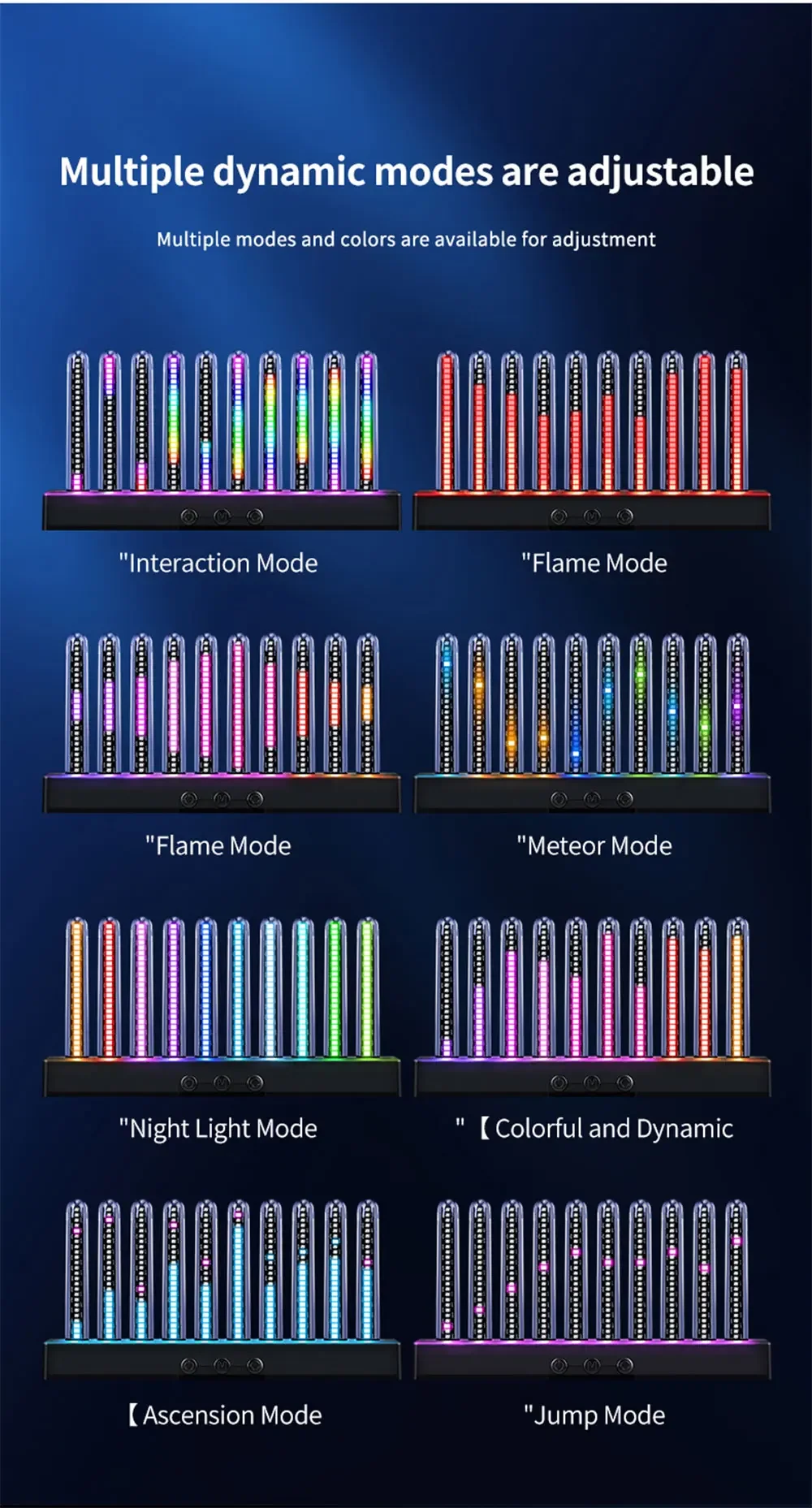 Auto-Symphonie 10 Röhren Musik-Rhythmus-Lichter Auto-Innenraum Pickup Nachtlichtleiste Atmosphärenlicht Luftauslass-Dekoration USB-Stecker – Detail 13