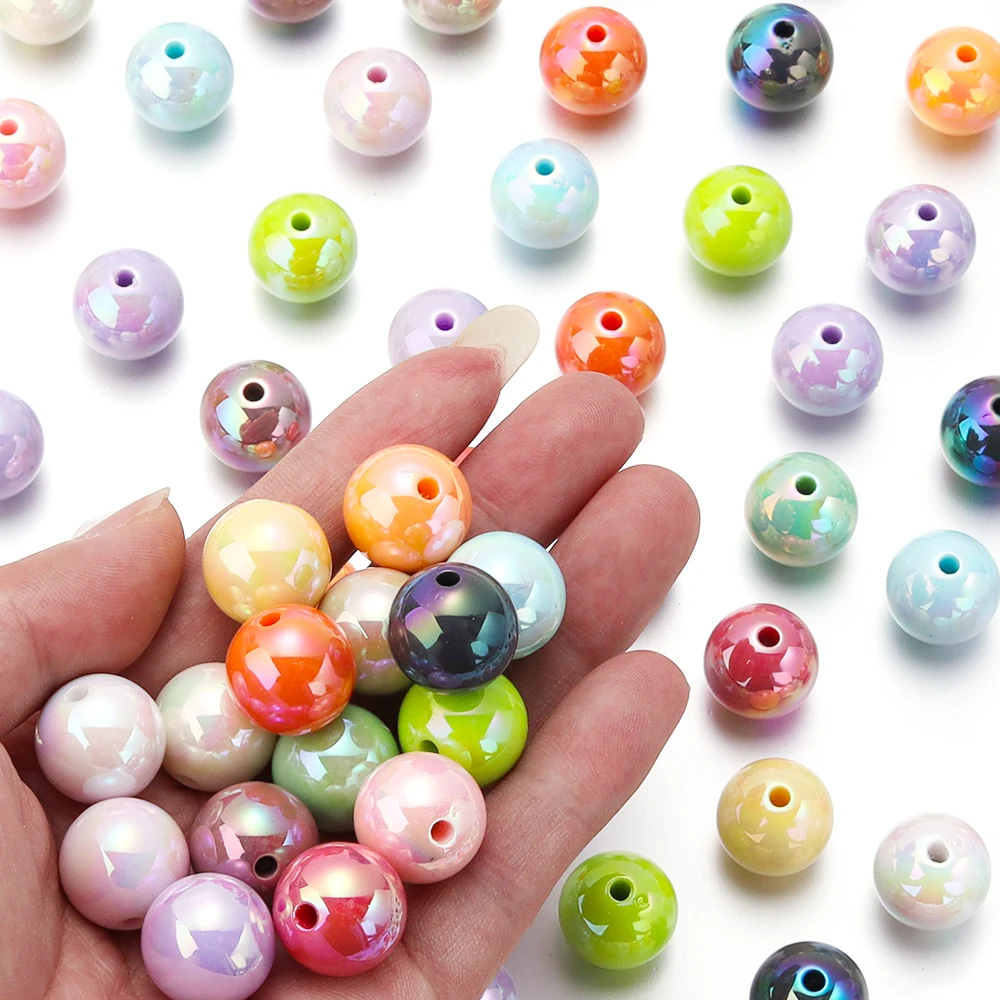 6/8/10/12/14/16mm AB Color Acrylic Beads Round Loose Spacer Beads for Jewelry Making DIY Handmade Necklace Bracelet Accessories image 6