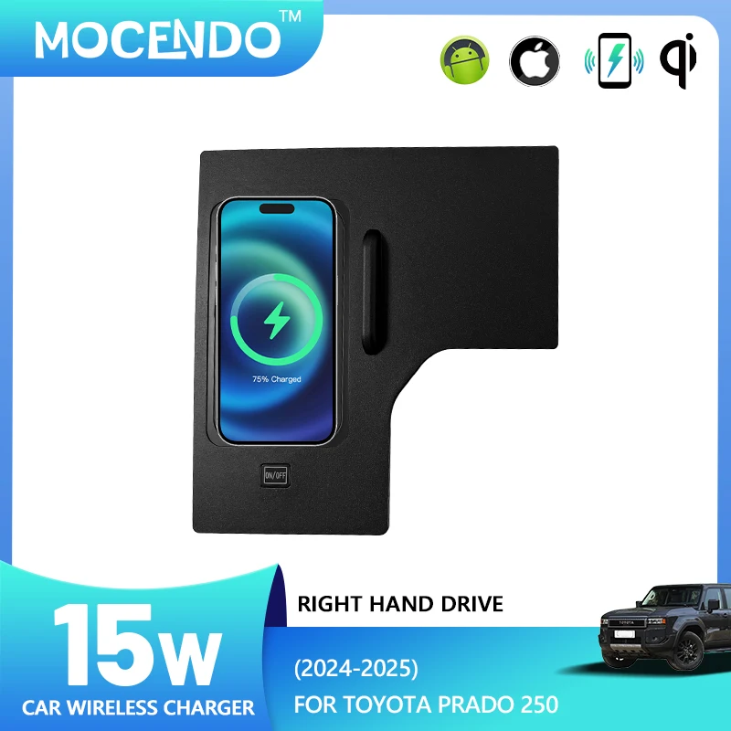 

For Toyota Land Cruiser Prado 250 LC250 2024 2025 RHD car wireless charging car accessories tools car charger adapter