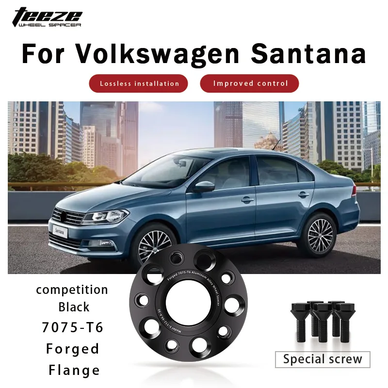 

Teeze 2/4pcs 5x100 CB 57.1 M14*1.5 Hub Centric Black Forged wheel spacer For Volkswagen Santana Flange Plate15/20/25/30mm