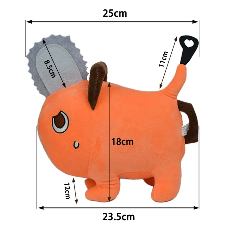 Wysokiej jakości 25-centymetrowy pluszowy Pochita z pilarką, urocze pluszowe lalki z pilarką, miękkie zabawki z kreskówek anime, poduszki, prezenty świąteczne.