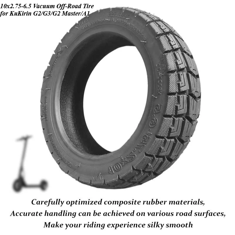 Image of 10x2.75-6.5 Vakuum-Offroad-Reifen für KuKirin G2/G3/G2 Master/A1 Scooter, schlauchloser Vorder-/Hinterrad-Ersatzreifen für Elektroroller