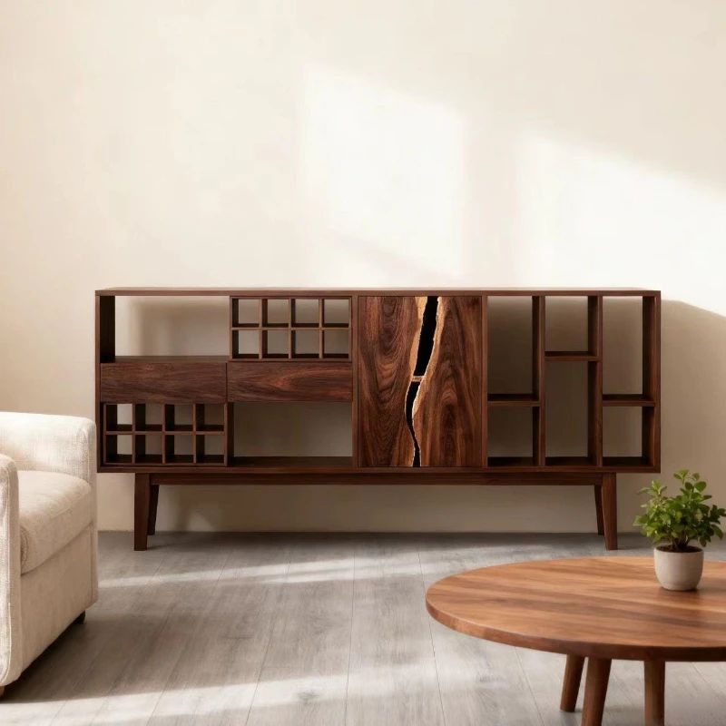 Storage Yamagata Side Cabinet Solid Wood Dining Side Cabinet Storage Rack Bar B & B Tea Room Retro Side Cabinet