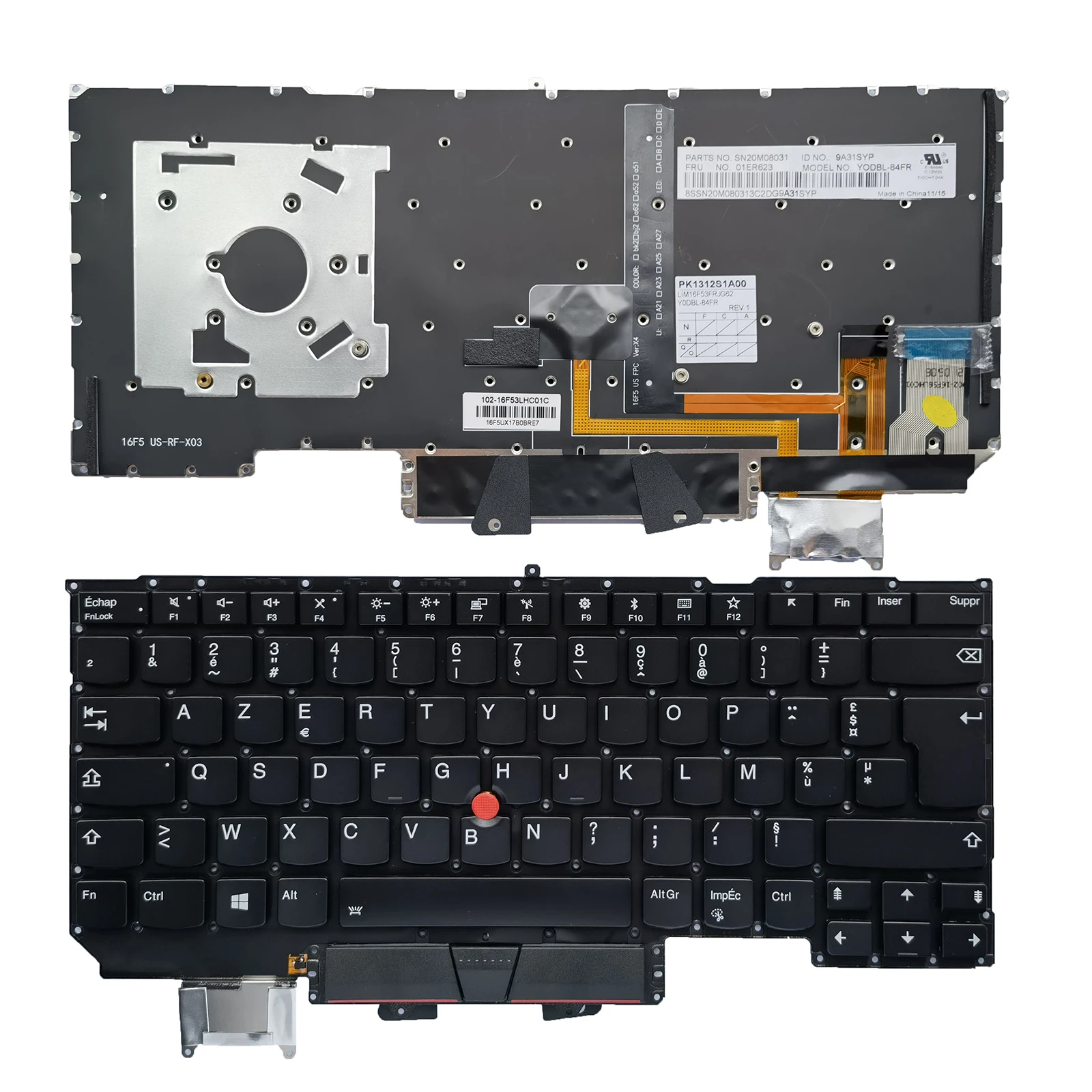 

Wholesale laptop internal keyboard for Lenovo Thinkpad X1 Carbon 5th Gen 5 2017 20HR 20HQ Clavier FR Backlit