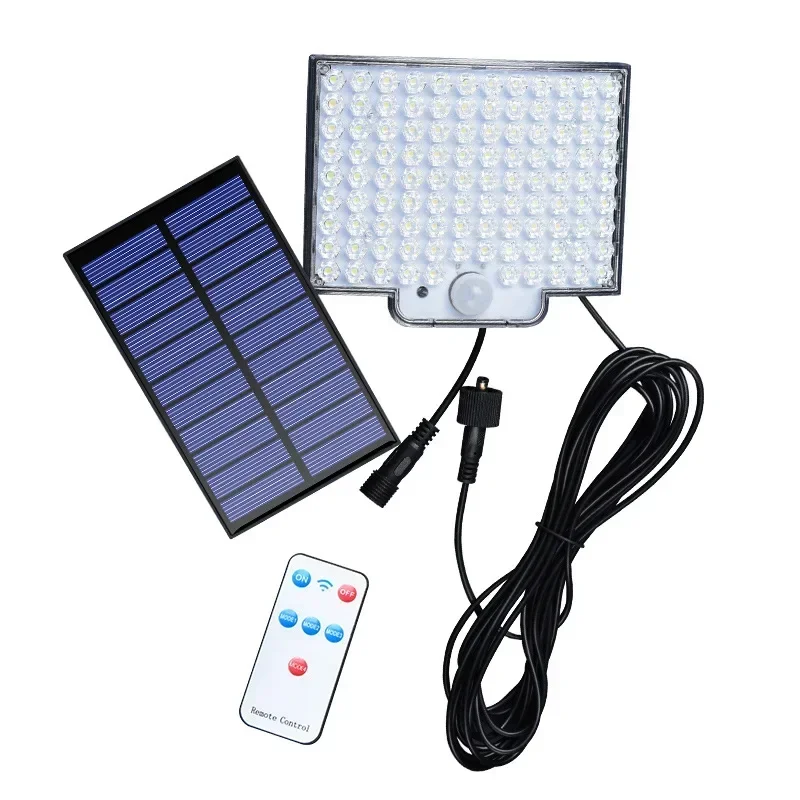 Lámpara de pared con Sensor Solar para jardín, luz LED superbrillante de 5m de longitud, impermeable IP65, 106 modos de funcionamiento, para exteriores, 1/4