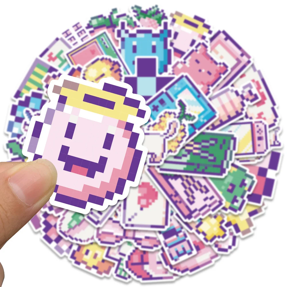 

10/30/45pcs Cute INS Style Pink Pixel Cartoon Stickers Aesthetic Decals Decoration DIY Skateboard Luggage Laptop Sticker Kid Toy