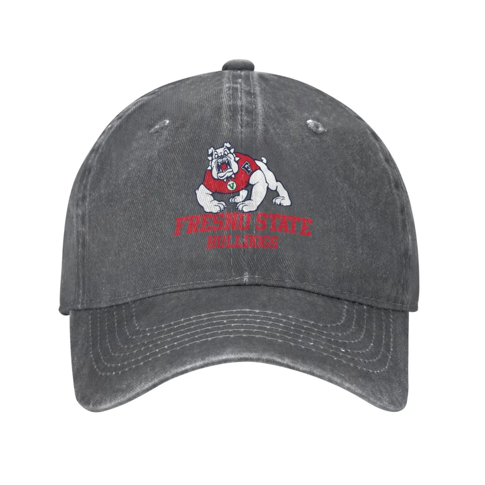 Fresno State- Bulldogs Adult Adjustable Classic Washed Casquette Cap Hat Baseball Cap for Man Woman Deep Heather