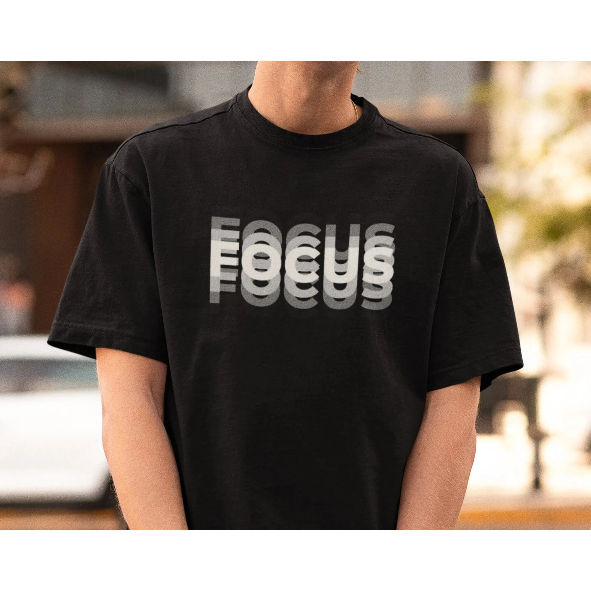 Summer Men's 100% Cotton High Quality Casual Sports Loose Oversized Funny Focus Print Round Neck Short Sleeved T-shirt Tops