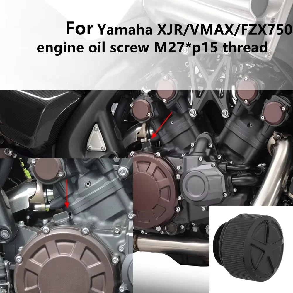 For Yamaha XJ400/XJR400 400R/VMAX 1700 1680 1200/FZX750 Engine Oil Screw M27*p15 Thread