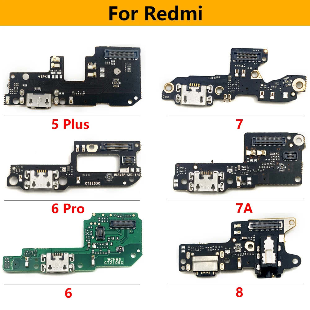 NEW USB Charger Port Dock Connector Microphone Board For Xiaomi Redmi K30 4G 5G 4A 4X 5 5A 6 6A 7 7A 8 8A K20 GO S2 Note 5 Pro